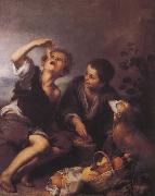 Bartolome Esteban Murillo Children to eat dessert USA oil painting reproduction